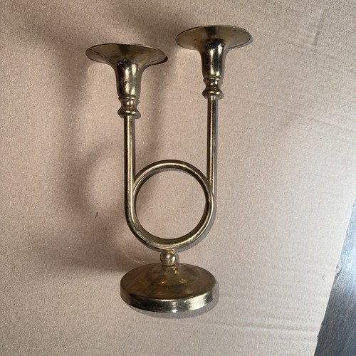 Brass double candle - brass,