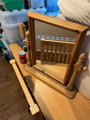 Pine swivel mirror - pine,