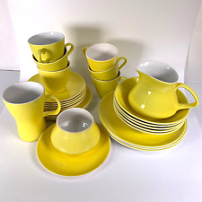 Poole Pottery Cameo Sunshine Yellow Vintage 50's Rare Cup Saucer Plate Bowl Jug