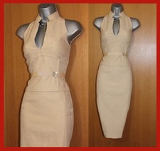 Karen Millen Cream Jacquard Oriental Pencil Midi Cocktail Dress UK 12 EU 40