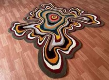 Irregular Shape Hand Tufted Handmade Woolen Area Rug for Living Room & Bedroom