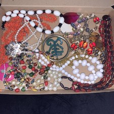 JOB LOT MIXED COSTUME JEWELLERY Necklaces Beads Shell Enamel  (c1)