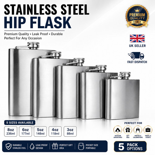 Stainless steel hip flask - stainless,