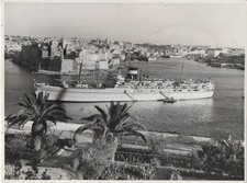 SS Dunera B.I. Line School Ship Grand Harbour Valletta Malta 1962 VTG Photograph