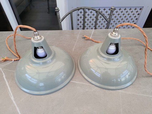 Pair vintage pendant light - pendant,