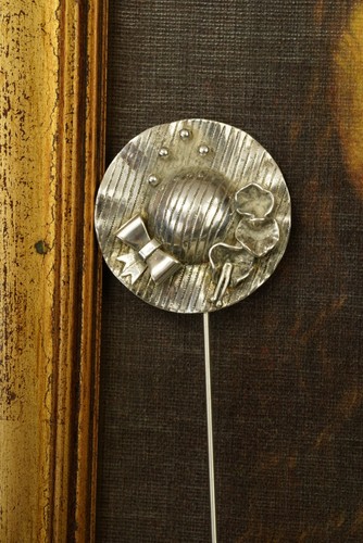 Lovely sterling silver hat pin - silver,