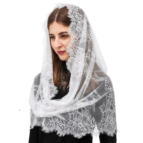 Black lace veil spanish style - veil,