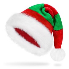 Elf Hat for Adults Kids Father Christmas Santa Claus Hat,Luxury Novelty Plush Xm