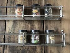 Two NEW Metal Wall Mounted Spice Racks Shelves 40x 7 X 6cm Camper Van Kitchen 