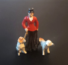 Antique Heyde miniature, painted lead, dollhouse ornament of a hunts-woman