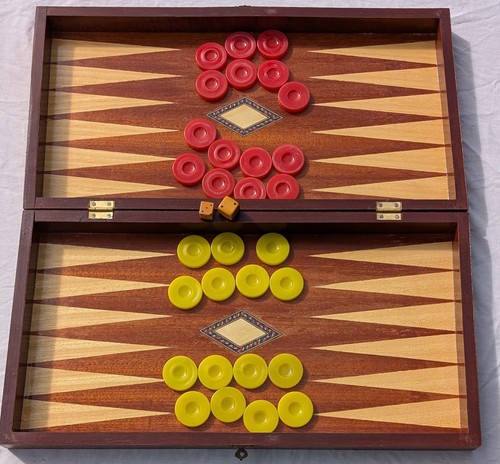 Vintage wooden backgammon - vintage,