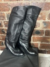 BERTIE BLACK LEATHER OVER THE KNEE BOOTS SIZE 7