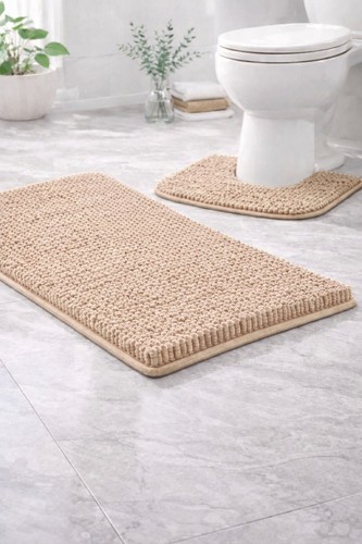 2pc chenille bath mat set - 2pc,