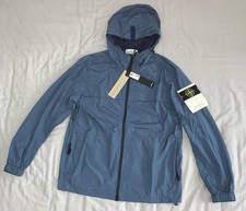Men's Blue Stone Island Garment Dyed Crinkle Nylon Jacket Windbreaker XXL 2XL 