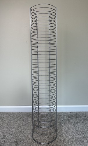 Silver metal dvd storage tower - dvd,