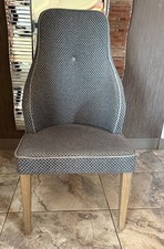 Dining Chairs x 4 bespoke, upholstered, grey oak legs, hardly used 