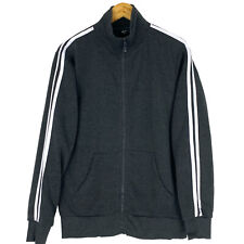 Mens Striped Fleece Lined Zip Up Jacket Full Sleeve Casual Sweatshirt Jumper