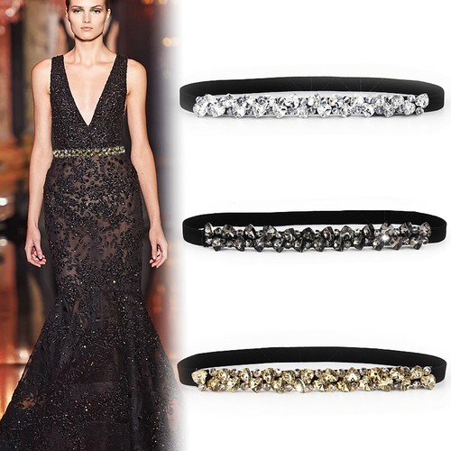 Crystal belt diamante stretch - belt,