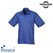Premier Mens Poplin Short Sleeve Shirt PR202 Formal Workwear 14.5–22" 22 Colours