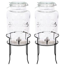 2x Black Stand 6.5L Glass