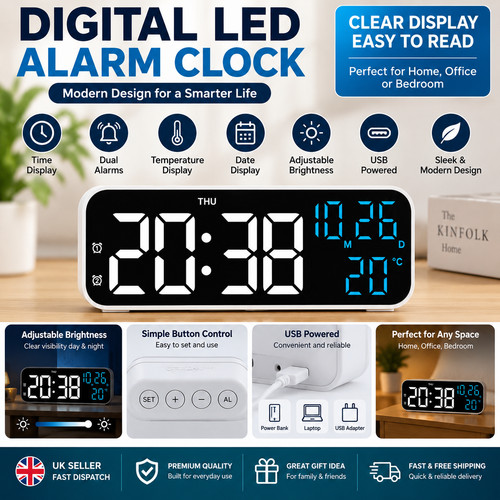 Led electric digital alarm - electric,