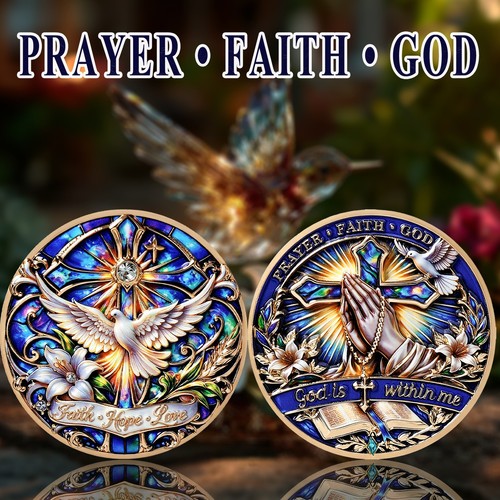 Dove christian challenge coin - christian,