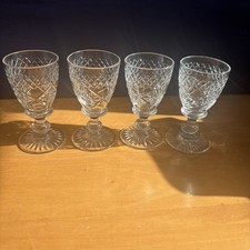 4 Tudor Crystal Sherry Glasses
