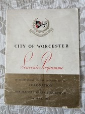 Queen Elizabeth II 1953 Coronation Souvenir Programme visit to City of Worcester