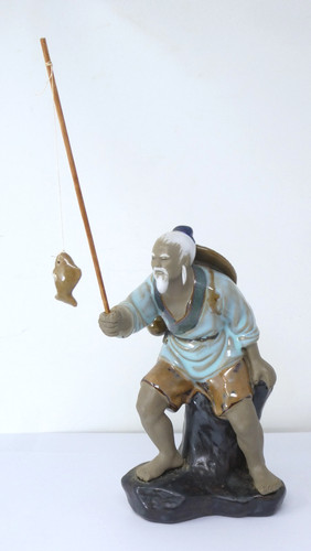 Shiwan ware fisherman - shiwan,
