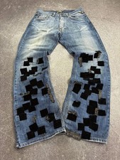 Distressed patchwork jeans - distressed,