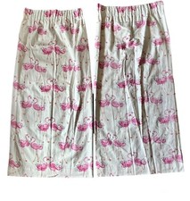 Laura Ashley Kids Pink Flamingo White Pair of Curtains Blackout Lined Material
