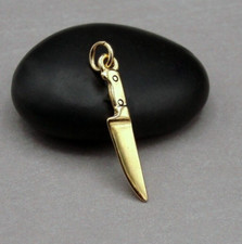 Gold Miniature Knife Charm -
