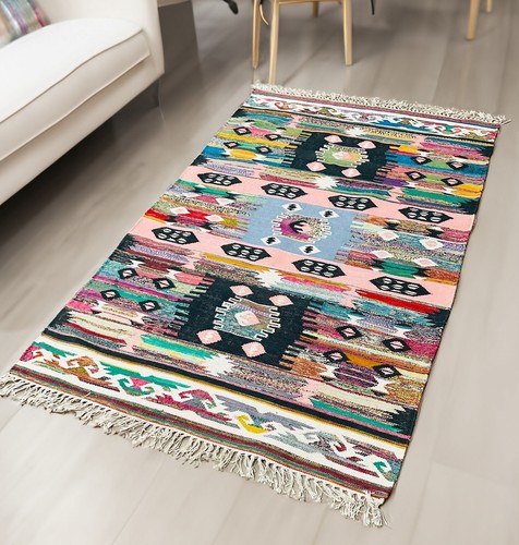 Chindi cotton dhurrie - cotton, rug