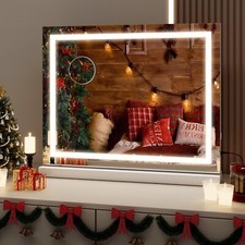 Hollywood Large Makeup Mirror Vanity Mirror Dimmable LED 3 Color Light 58*46cm