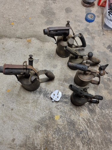 Vintage brass blow torches - brass,