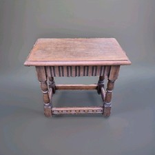 Antique 1930s Oak Joint Stool
