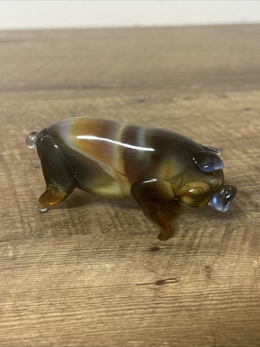 Vintage rainbow art - rainbow, pig