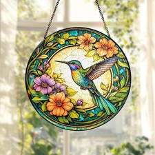Hummingbird Flower Stained