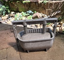 Large Antique Vintage RWB Cast Metal Meat Press Butchers Screw Tongue Brawn