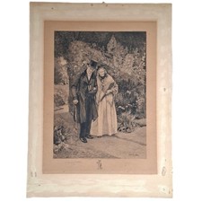 Walter Dendy Sadler Sweethearts Still Etching Signed Antique 1916