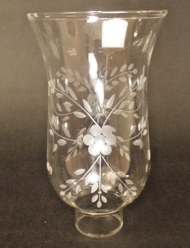 Clear flower glass hurricane - glass,