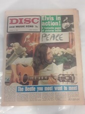 DISC AND MUSIC ECHO 1s. AUG 16, 1969, FEATURING ELVIS & LENNON, VERY RARE.