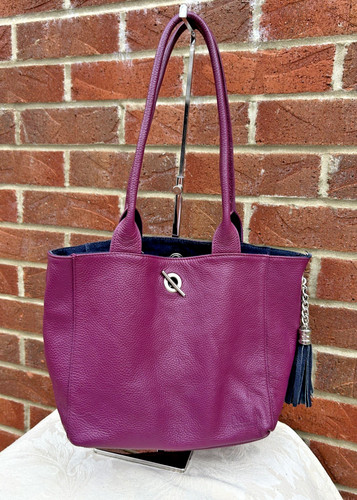 Vintage real leather - real, plum