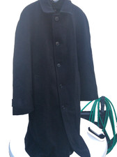 Hammersley Coat Navy Cashmere Wool  Overcoat Long Winter Lined C48 L45 A16 Butto