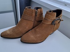 Ladies Ankle Cowboy Boots Tan
