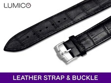 For ROTARY Black Leather Strap