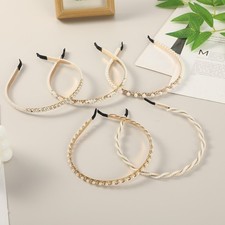 Fashion Women Jewel Gems Pearl Headband Crystal Hair Band Girl Ladies Headwear