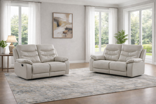 Grey italian leather seater - italian,
