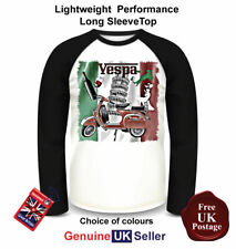 Vespa Scooter Shirt, Italian Flag Long Sleeve T Shirt, Men's Top, Baseball Top,
