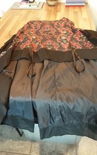 steam punk Pirate Hi Low Skirt Frilled Red And Black Skulls 12/med.large